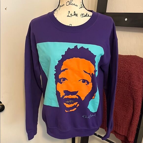 Y2K ODB Old Dirty B Music Purple Graphic Pullover Sweater 2000’s - Picture 1 of 8
